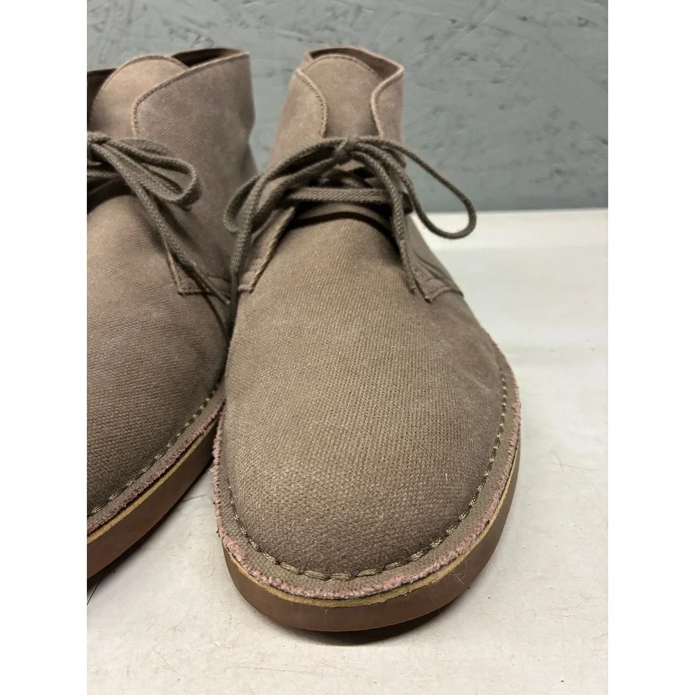 Clarks Bushacre Chukka Boots Mens 11.5 Brown Canvas Casual Ankle Desert Shoes